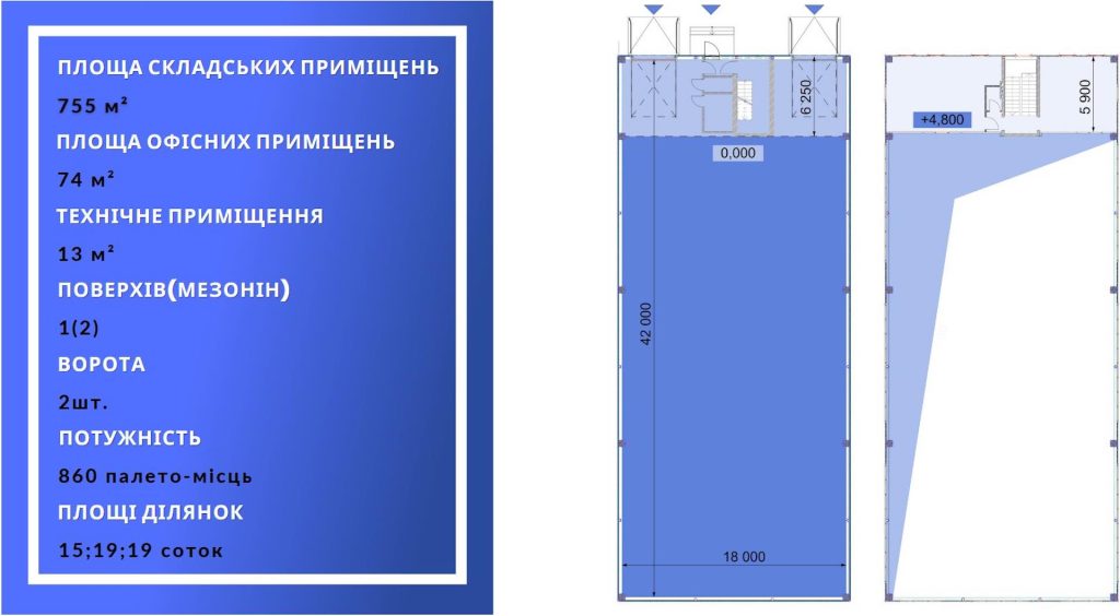 Планування 842 кв м виробничо складського комплексу в Підгірцях CD4U